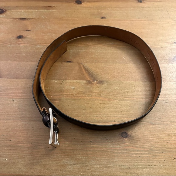 Women\'s Frank & Daniel Vintage Leather Belt brown shimmery iridescent size 75/30 main image 6